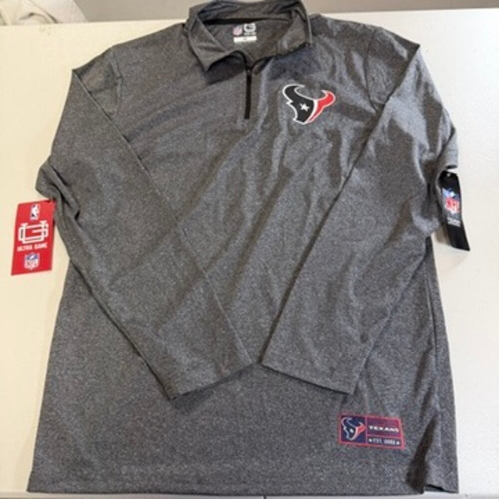 Houston Texans Ultra Game NFL Lightweight 1/4 Zip Jacket Medium NWT
